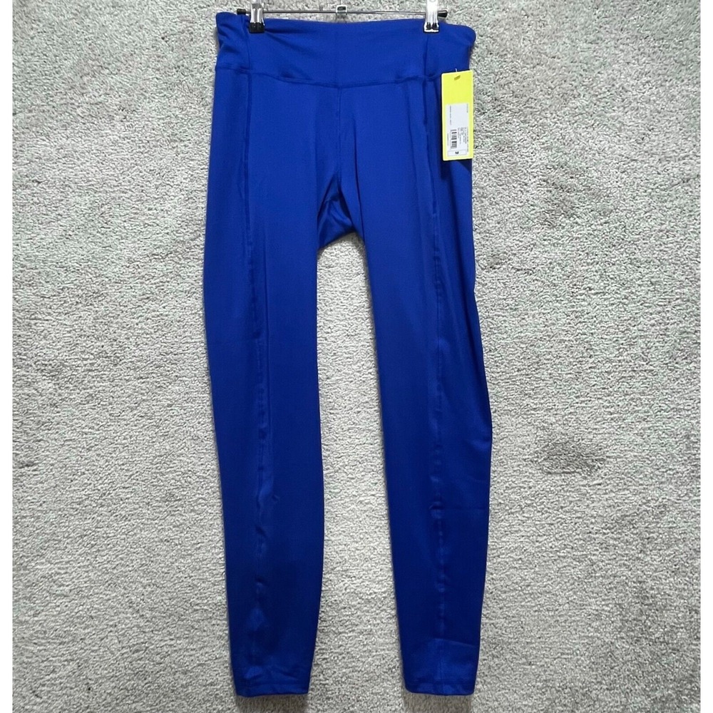 All in Motion Leggings Womens Medium Blue Vibrant Long Mid Rise Active Running
